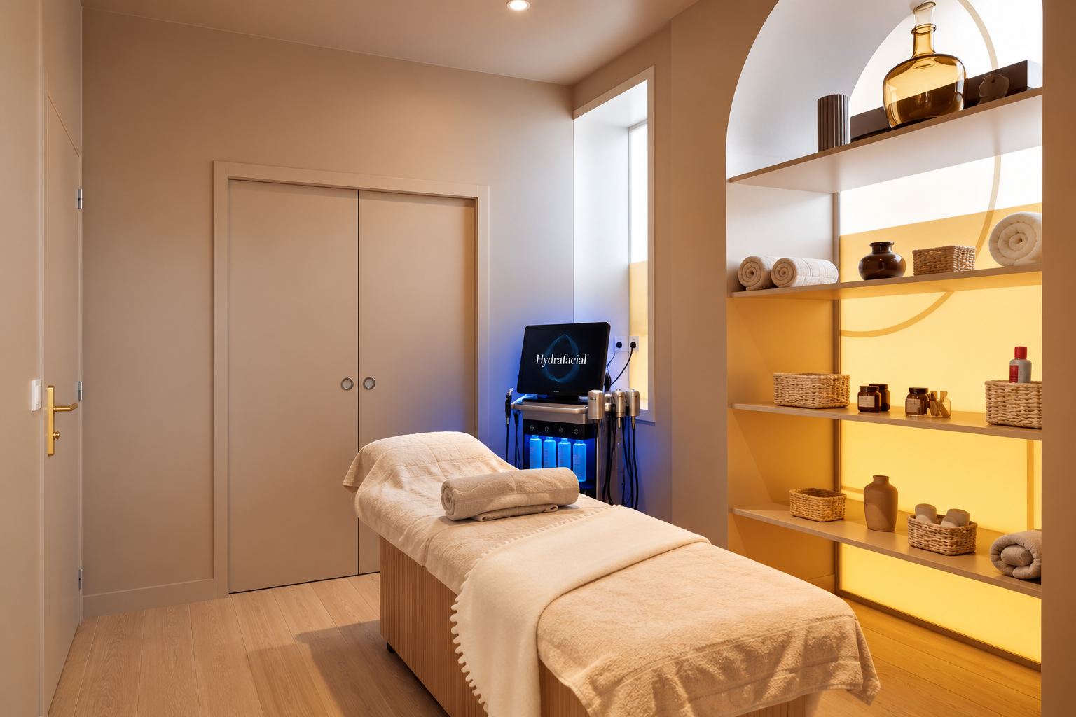 Cabine de soin équipée pour l'Hydrafacial