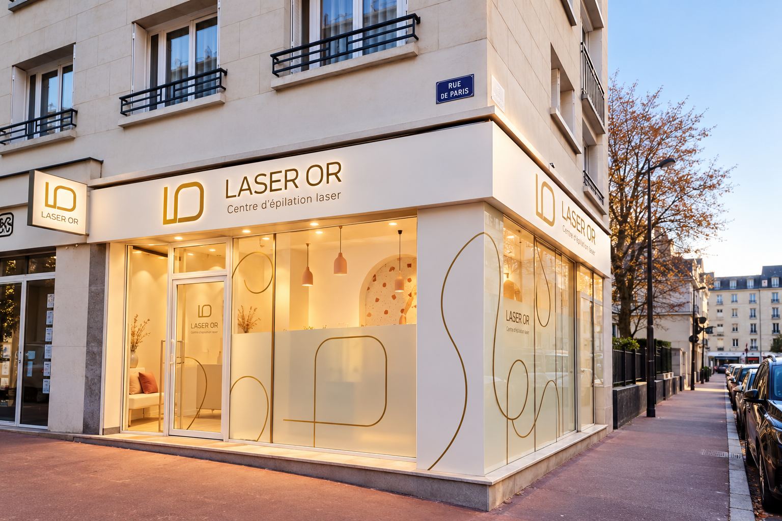 Devanture du centre Laser Or, 111 rue de Paris à Charenton-le-Pont